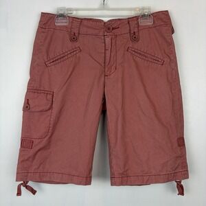 Sundance Bermuda Cargo Shorts Women 4 Nantucket Red Tie Long Casual Walking Read